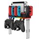 thumbnail image 5 of Soporte de pared RGB para Switch con cargador Joy-Cons, soporte para Switch / OLED con 15 modos de iluminación, cargador para 4 mandos, 2 puertos USB y 10 ranuras para tarjetas, 5 of 7