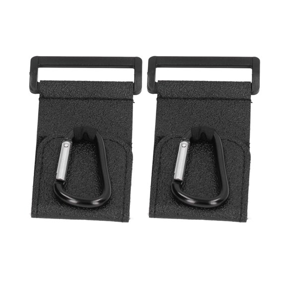 2 Uds Gancho Negro Para Cochecito De Bebé Manos Libres Multiusos Gancho Para Cochecito De Cuero Mosquetón Con Soporte