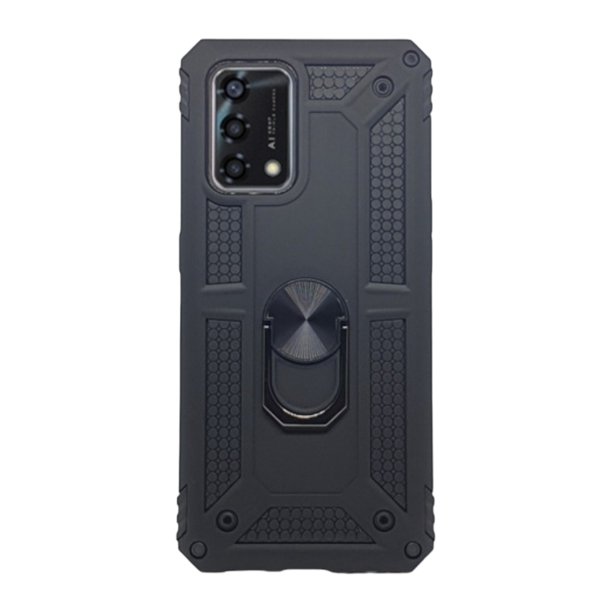 Funda de Uso Rudo con Anillo Magnético Cely Vesmir Para Oppo Reno 6 Lite Negro