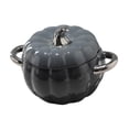 thumbnail image 4 of Olla para estofado, decoración del hogar, plato para hornear, vajilla, plato de calabaza con tapa, olla de sopa de cerámica Gris oscuro, 4 of 9