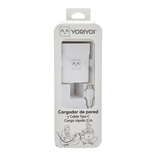 Kit Cargador Yoriyoi 2.1A con Cable Tipo C 2A 90 cm Blanco