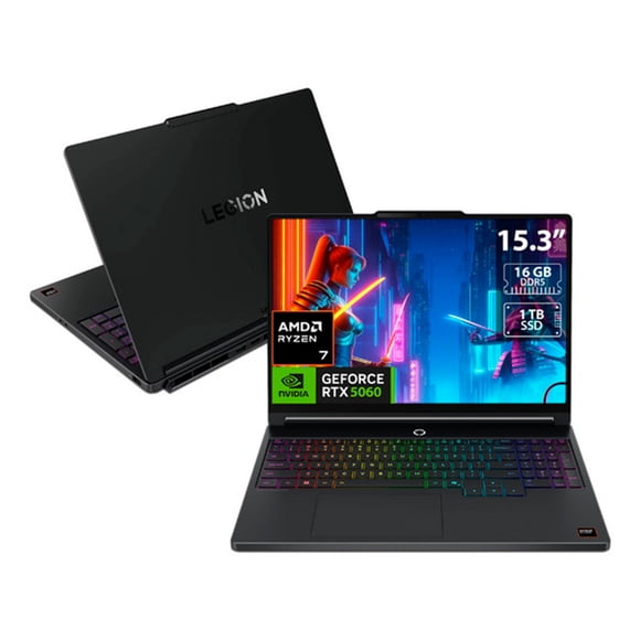 Laptop Gamer Lenovo Legion 5: Ryzen 7 250 (hasta 5.1 GHz), RAM 16GB DDR5, SSD 1TB, Pantalla de 15.3" OLED WQXGA (2560 x 1600), GeForce RTX 5060, S.O. Windows 11 Home. Teclado Versión en Inglés.