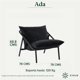thumbnail image 2 of Silla de Metal Zinus Ada con Cojines de Memory Foam Color Negro, 2 of 6