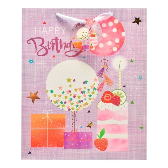 Bolsa para Regalo Prichos Morado Happy Birthday