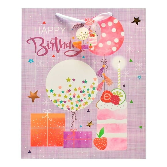 Bolsa para Regalo Prichos Morado Happy Birthday