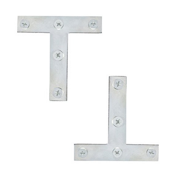 placa de unión "t" 7.6 x 7.6 cm plata 2 piezas