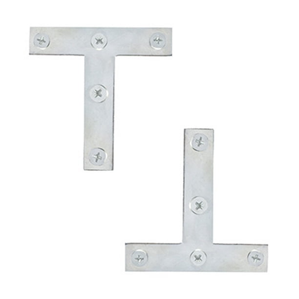 placa de unión "t" 7.6 x 7.6 cm plata 2 piezas