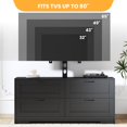 thumbnail image 4 of QinaQin Mueble para TV con soporte ajustable en altura para pantallas de 32 a 80 pulgadas, con 4 cajones y almacenamiento para sala o recámara, 4 of 8