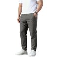 thumbnail image 4 of Amzcrzy Pantalones Clásicos Hombre Color Liso Cintura Elástica Cómodos Transpirables Elásticos Moda Informal Senderismo Pescar Correr Ejercicio Bolsillos Tallas S-3XL Gris, 4 of 8