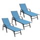thumbnail image 1 of Camastro Reclinable Metálico Textileno Azul Jardín Alberca Terraza 3 Piezas, 1 of 5