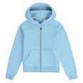 thumbnail image 3 of Sudadera de manga larga con cuello redondo y media cremallera para niñas de 5 a 14 años, sudadera corta de felpa suave y ligera con bolsillo, como se muestra en la imagen, de 5 a 13 años., 3 of 4