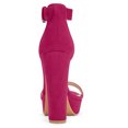 thumbnail image 3 of Sandalias De Plataforma Con Correa De Tobillo De Tacón Alto De Mujer Rosa caliente 40, 3 of 6
