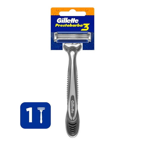 Rastrillo Gillette Prestobarba3 con 3 Hojas, para Rasurar la Barba al Ras1 pza