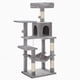 thumbnail image 5 of Feandrea - Árbol para gatos de varios niveles para interiores, torre para gatos tipo condominio con 4 postes para rascar, 2 posaderos, hamaca y cueva, gris claro, 56.3 pulgadas,, 5 of 5