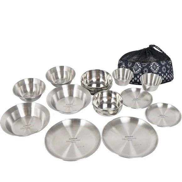 12PCS Juego de Vajilla para Exteriores Vajilla PortáTil para Acampar Tour de AutoconduccióN Barbacoa Camping Hogar Comedor  de TazóN