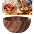 thumbnail image 2 of Ensaladera redonda de madera, utensilios de cocina para el hogar y restaurantes, ideal para mezclar arroz y fideos. El 16x7cm, 2 of 9