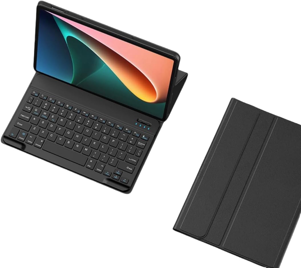 Funda Tipo Folio Delgada Negra con Tapa Abatible y Teclado de Color Caramelo Magnéticamente Desmontable, Funda con Teclado Compatible con Lenovo Tab M11 de 11 Pulgadas Modelo 2024 TB330FU / TB330XU