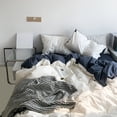 thumbnail image 1 of Juego de cama de 4 piezas para dormitorios | Poliéster suave lavado | Tamaños individual y matrimonial | Diseño reversible | Incluye funda nórdica, sábana ajustable y 2 fundas de almohada, 1 of 6