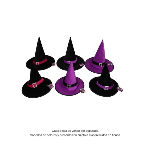 Sombrero de Bruja Prichos Halloween Varios Modelos 1 Pieza