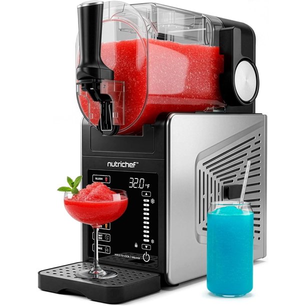 Maquina de Granizados de 1.89 Litros NutriChef, Sin Hielo, Tecnologia RapidChill con Panel Tactil de 7 Programas