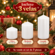 thumbnail image 2 of Set de 3 Velas Blancas Decorativas Centro de Mesa Navideño, 2 of 5