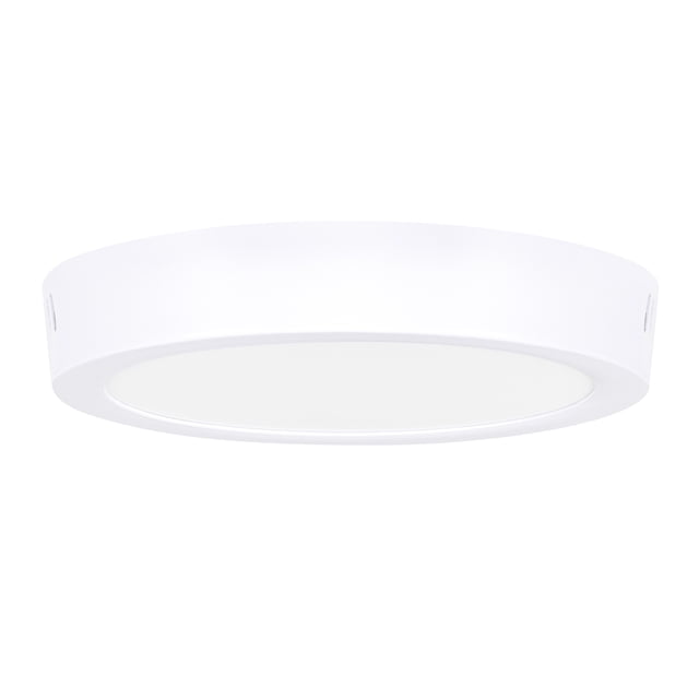 estevez luminaria led para sobreponer drum eco 12w 6500k blanco luminaria de techo circular de superficie, vista frontal centrada; disco blanco de aluminio con difusor opal plano, Ø160×24 mm, 12W, 6500K y 867 lm para iluminación fría general en hogares o comercios; también suele usarse como luz auxiliar en pasillos y oficinas pequeñas.