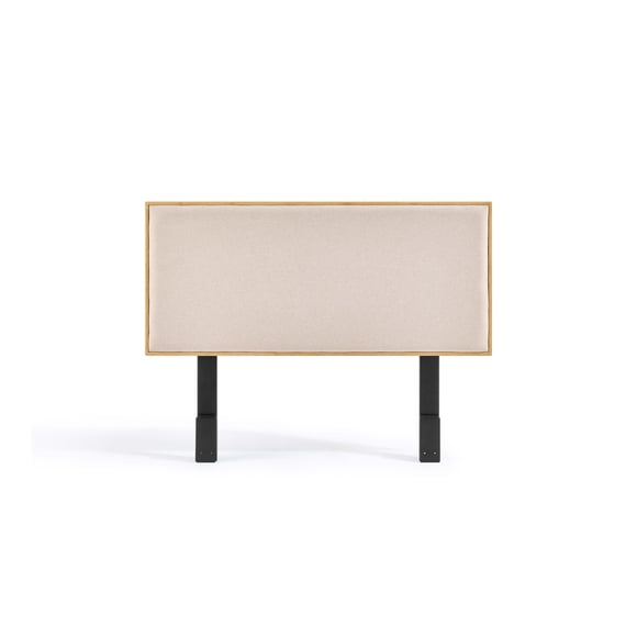 Cabecera de Cama Individual Luuna de Madera de Bambú Tapizada Color Beige