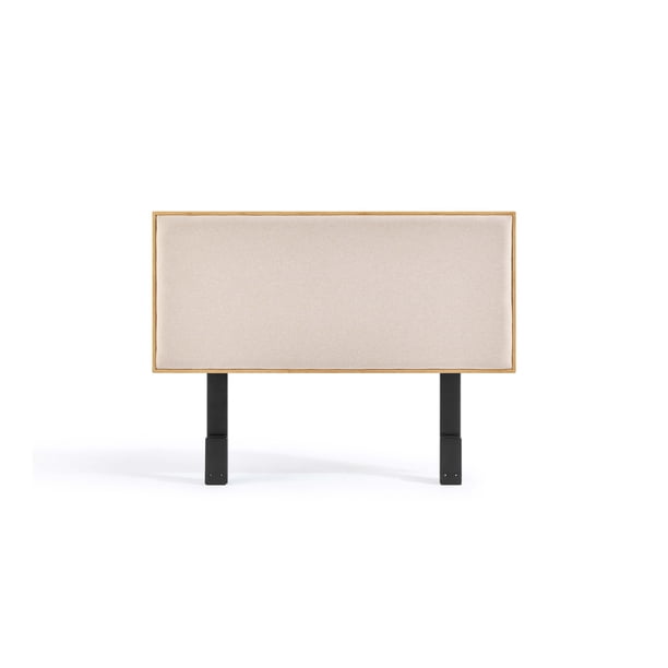 Cabecera de Cama Individual Luuna de Madera de Bambú Tapizada Color Beige