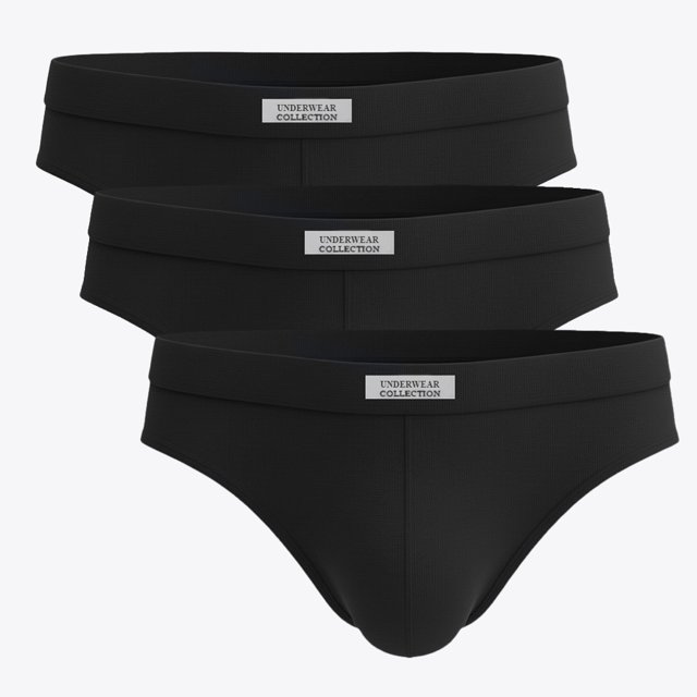 Bikini George para Hombre, ajustado Negro 3 piezas Talla M