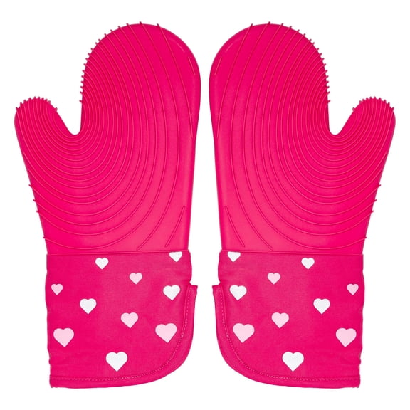 Juego de guantes de cocina Paris Hilton, resistentes al calor, para ollas, rosas