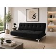 thumbnail image 1 of Sofá Cama Reclinable EL BAZAR STORE Vegas Lino Negro Moderno abotonado 3 Posiciones, 1 of 6