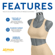 thumbnail image 3 of Atmos Homeware Maniquí de Dama | Exhibidor de Mujer 3/4 de Plástico de Alta Resistencia con Aro Metálico | Cuerpo Femenino para Ropa y Accesorios | Paquete de 1 Pieza color Rosa, 3 of 5