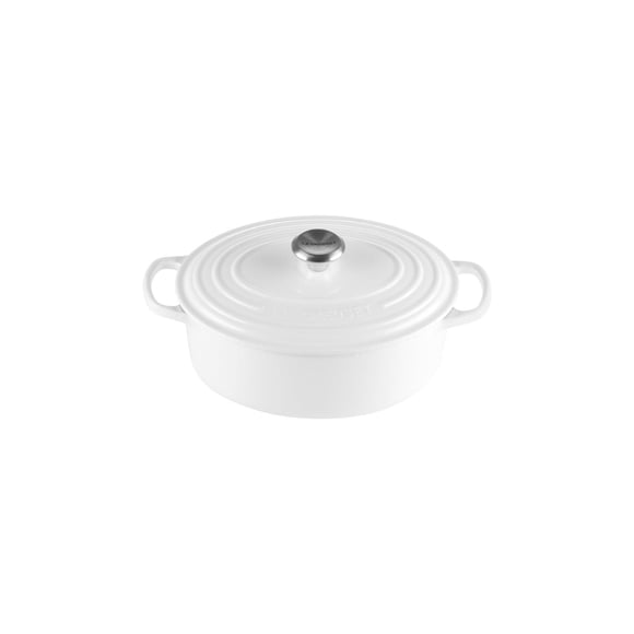Le Creuset Signature de hierro fundido esmaltado Oval holandés francés horno, 2 3/4 Quart, blanco