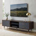thumbnail image 2 of Centro de Entretenimiento para TV 55” Mueble Vintage Color Maple y Gris 2 Cajones Repisa Vidrio, 2 of 8