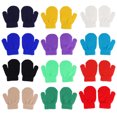 thumbnail image 1 of 12 pares de guantes acrílicos para niños, guantes de invierno cálidos de punto monocromáticos, 1 of 8