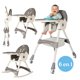 thumbnail image 1 of Silla Alta Para Bebé Yei Gris 6 En 1 Plegable Con Doble Charola, Cinturón De 5 Puntos Y Asiento Ajustable, 1 of 8