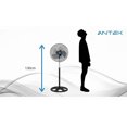 thumbnail image 4 of Kit De 2 Ventiladores De Pedestal Antek De 18 Con 3 Aspas Metálicas Y Oscilación 45.72 Cm Negro Plateado Metal, 4 of 5