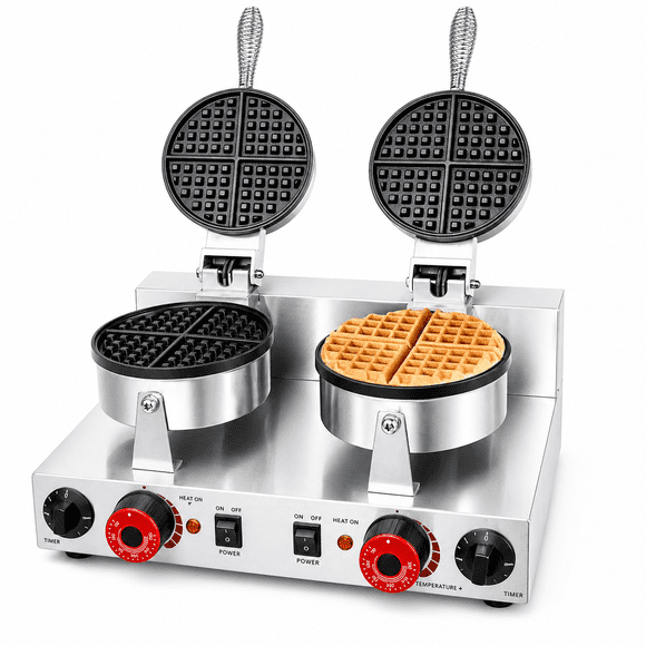 Wafflera Industrial Doble Bubble Waffle Gutstark Profesional Redonda 18 cm Acero Uso Rudo