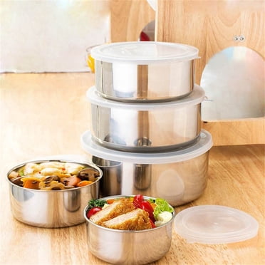 Teissuly 5 Pcs Stainless Steel Mixing Bowl, Mixing Bowls with Lids, Large Mixing Bowl Set for Cooking Food, Baking, Breadcrumbs, Salad
