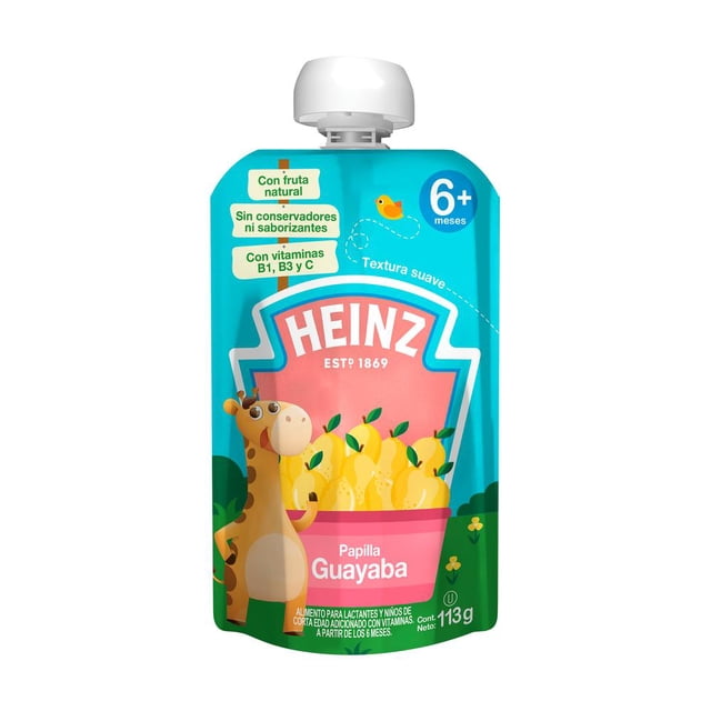 Papilla Heinz etapa 2 sabor guayaba pouch 113 g