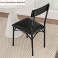 thumbnail image 4 of Yeshouse Juego de 2 sillas de comedor, sillas de cocina de cuero sintético para 2, juego de sillas tapizadas para comedor, silla negra para varias mesas, cocina, apartamento, fácil montaje, 4 of 7