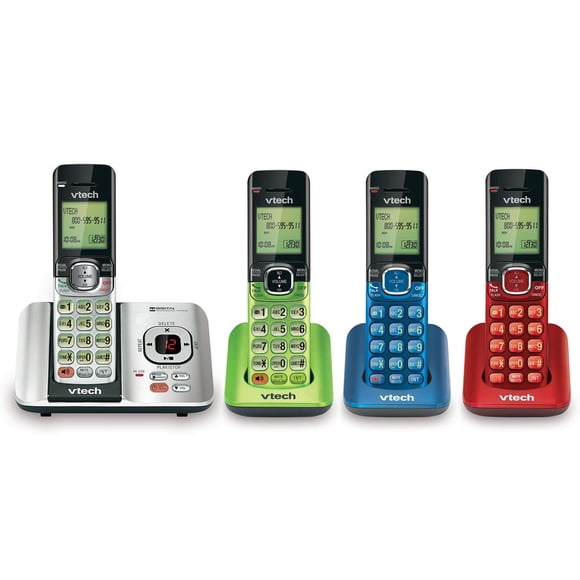 Teléfono inalámbrico VTech CS6529-4B DECT 6.0 4 auriculares azul/verde