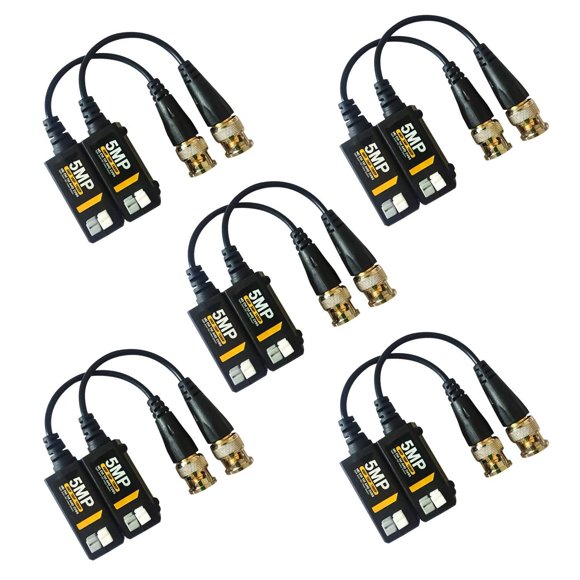 Transmisores de Video BNC HD Pasivos Balun EVERSECU 5MP para Cámaras de Seguridad CCTV