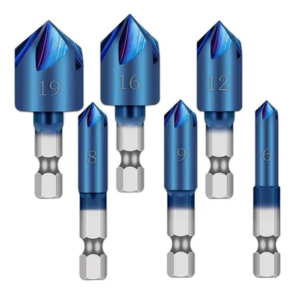 Avellanadores brocas acero DrillBlue 6pzs No. 191612986mm Azul Acero Avellanador
