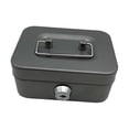 thumbnail image 3 of Caja de dinero con cerradura, pequeña caja de metal para guardar baratijas, caja para ahorrar dinero, caja con cerradura Gris, 3 of 9