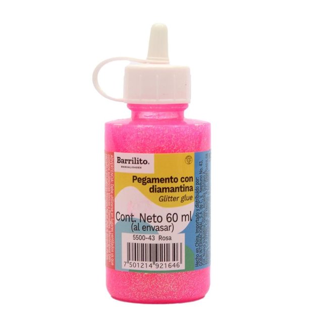 Pegamento Barrilito con Brillos Rosas 60 ml