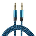 thumbnail image 1 of Cable Auxiliar 3,5mm Unique Bargains Macho a Macho Nylon Trenzado 3 Pies Azul Paquete de 2, 1 of 6