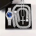 thumbnail image 3 of Joyas Giffor for hombre, juego de 3 y 4 collares de hip hop, reloj, collar y pulsera Mayer Migu, collar con cruz for regalo de novio., 3 of 5