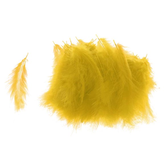 Juego de 100 plumas artificiales para manualidades y adornos de scrapbooking. Amarillo