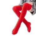 thumbnail image 3 of Medias de punto Color sólido Keen Socks High Socks Mujeres Calentadores de piernas Zapatos Accesorios Lindo otoño Halloween Medias Red 1 par, 3 of 7